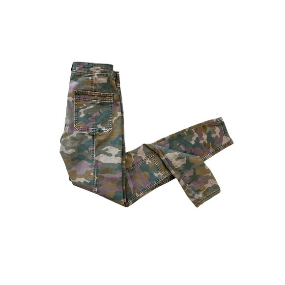 ANTHROPOLOGIE “Jefferson” Camo Slim Utility Cargo Button-Fly Pants Size 26 - Picture 1 of 13